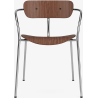 Pavilion AV2 chair – lacquered walnut + black fittings + chrome legs - &Tradition