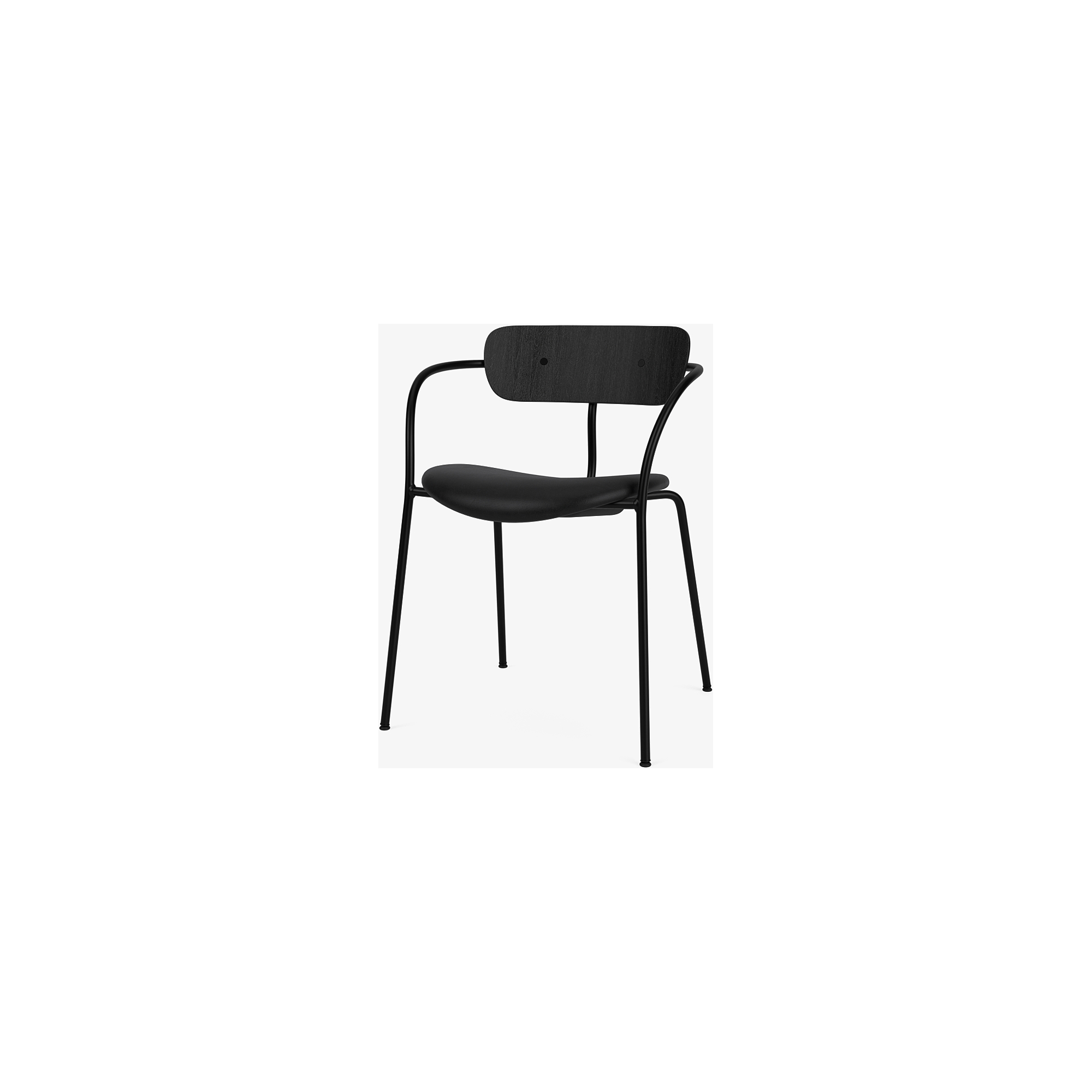 Pavilion AV4 chair – Black lacquered oak + Black Tailor leather + black fitting and legs - &Tradition