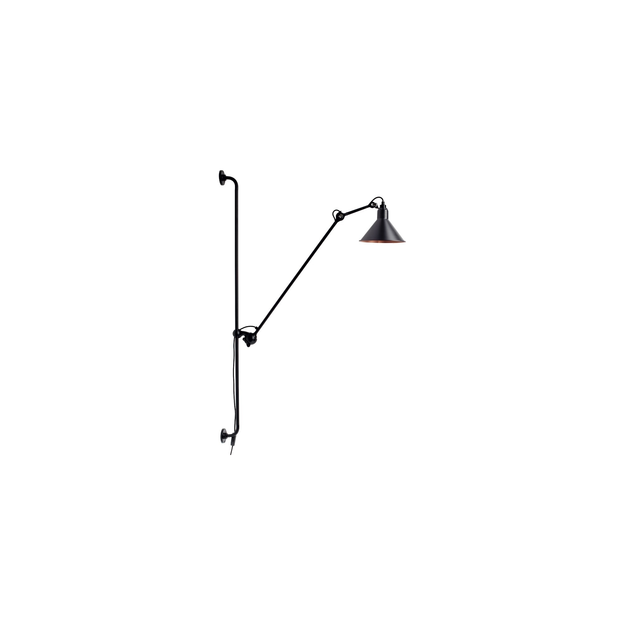 black / conic black, copper inside - Gras 214 - wall lamp - DCW éditions