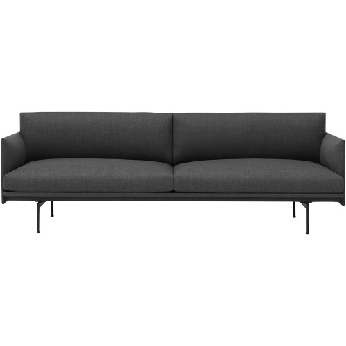 3-seater Outline sofa – Remix 163 + black legs - Muuto