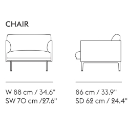 Fauteuil Outline – Clay 12 + pieds noirs - Muuto