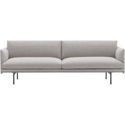 3-seater Outline sofa – Clay 12 + black legs - Muuto