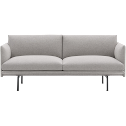 2-seater Outline sofa – Clay 12 + black legs - Muuto