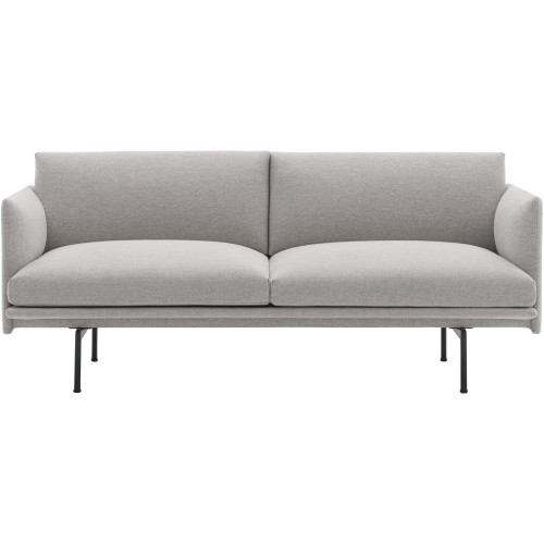 2-seater Outline sofa – Clay 12 + black legs - Muuto