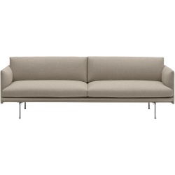 3-seater Outline sofa – Ecriture 240 + Polished aluminium legs - Muuto