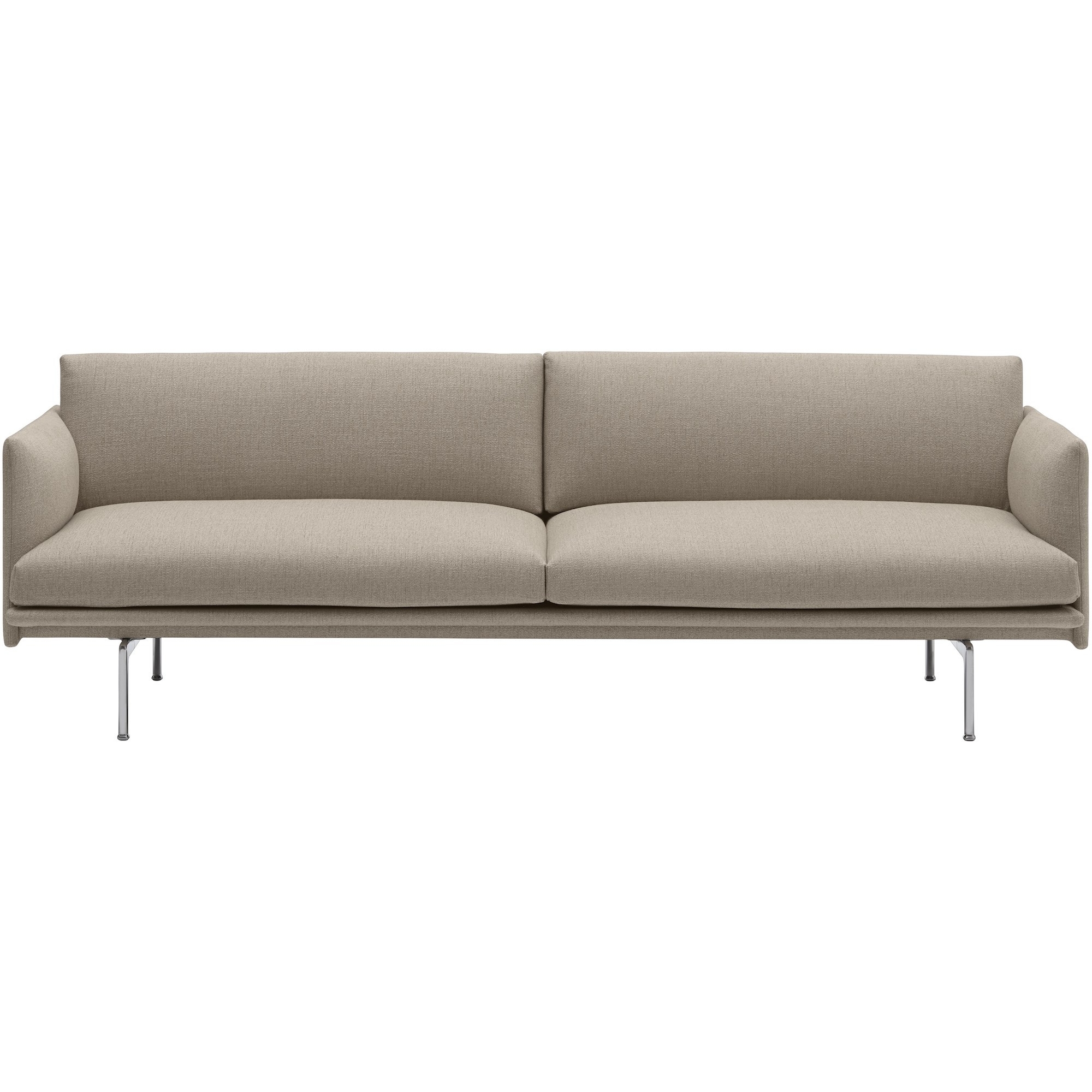 3-seater Outline sofa – Ecriture 240 + Polished aluminium legs - Muuto