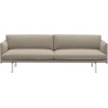 3-seater Outline sofa – Ecriture 240 + Polished aluminium legs - Muuto