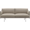 2-seater Outline sofa – Ecriture 240 + Polished aluminium legs - Muuto