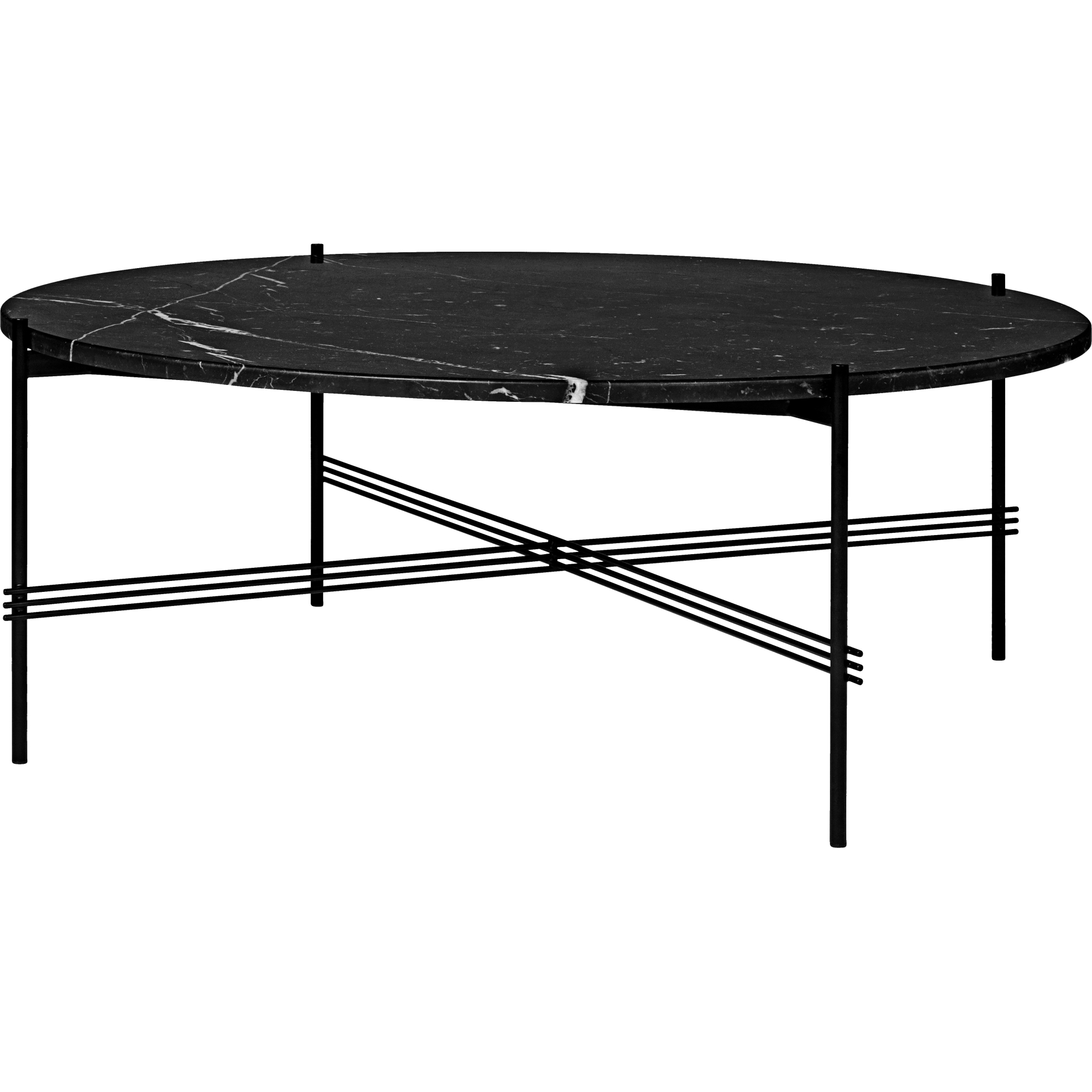 Ø105xH40cm - black marble - black base - TS round table - Gubi