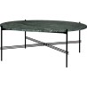 Ø105xH40cm - marbre vert - base noire - table ronde TS - Gubi