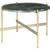 Ø55xH41cm - marbre vert - base laiton - table ronde TS - Gubi