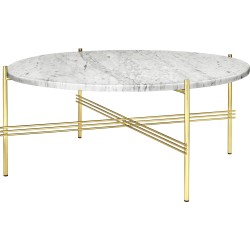 Ø80xH35cm - white marble - brass base - TS round table - Gubi