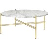 Ø80xH35cm - marbre blanc - base laiton - table ronde TS - Gubi