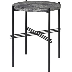 Ø40xH51cm - marbre gris - base noire - table ronde TS - Gubi