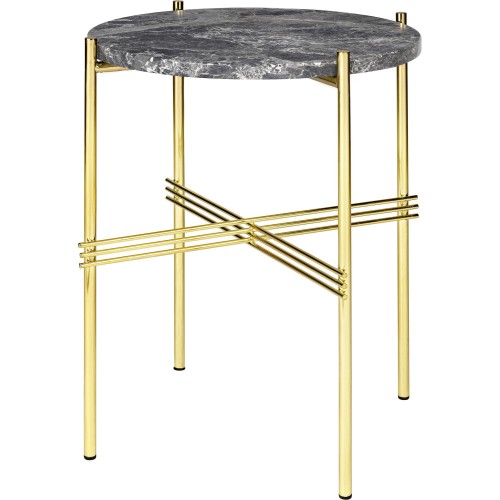 Ø40xH51cm - grey marble - brass base - TS round table - Gubi