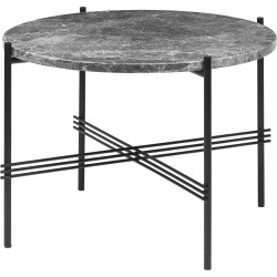 Ø55xH41cm - marbre gris - base noire - table ronde TS - Gubi