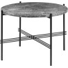 Ø55xH41cm - marbre gris - base noire - table ronde TS - Gubi