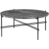 Ø80xH35cm - grey marble - black base - TS round table - Gubi