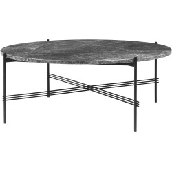 Ø105xH40cm - marbre gris - base noire - table ronde TS - Gubi