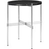 Ø40xH51cm - black marble - polished steel base - TS round table - Gubi