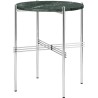 Ø40xH51cm - marbre vert - base acier poli - table ronde TS - Gubi