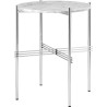 Ø40xH51cm - marbre blanc - base acier poli - table ronde TS - Gubi