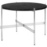 Ø55xH41cm - black marble - polished steel base - TS round table - Gubi