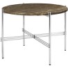 Ø55xH41cm - brown marble - polished steel base - TS round table - Gubi