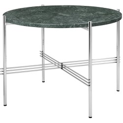 Ø55xH41cm - green marble - polished steel base - TS round table - Gubi