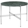 Ø55xH41cm - marbre vert - base acier poli - table ronde TS - Gubi