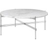 Ø80xH35cm - white marble - polished steel base - TS round table - Gubi