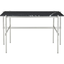 TS Desk – Nero Marquina Marble + Polished steel base - Gubi