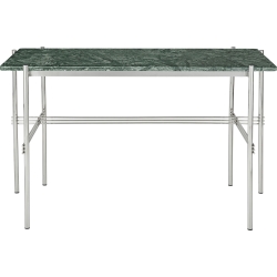 TS Desk – Verde Guatemala Marble + Polished steel base - Gubi