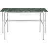 TS Desk – Verde Guatemala Marble + Polished steel base - Gubi