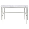 TS Desk – Bianca Carrara Marble + Polished steel base - Gubi