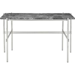 TS Desk – Grey Emperador Marble + Polished steel base - Gubi