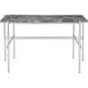 TS Desk – Grey Emperador Marble + Polished steel base - Gubi