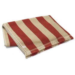 Alee beach towel - Light camel / red