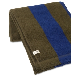 SOLD OUT - Alee bath towel - Olive / bright blue