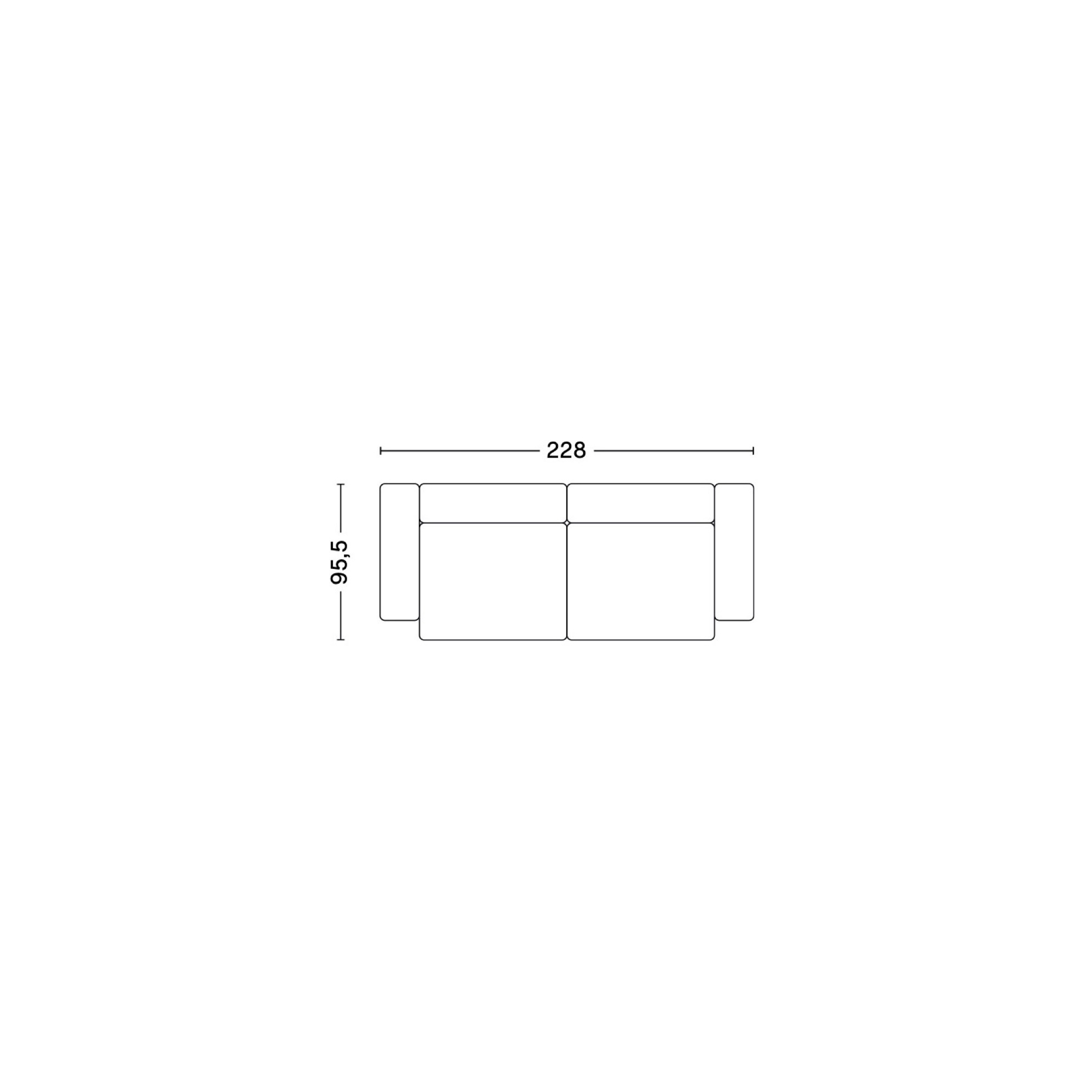 2,5 places – combinaison 1 – Mags Low Armrest - HAY