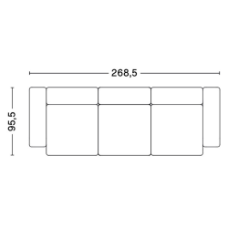 3 places – combinaison 1 – Mags Low Armrest - HAY