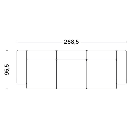 3-seater – combination 1 – Mags Low Armrest - HAY