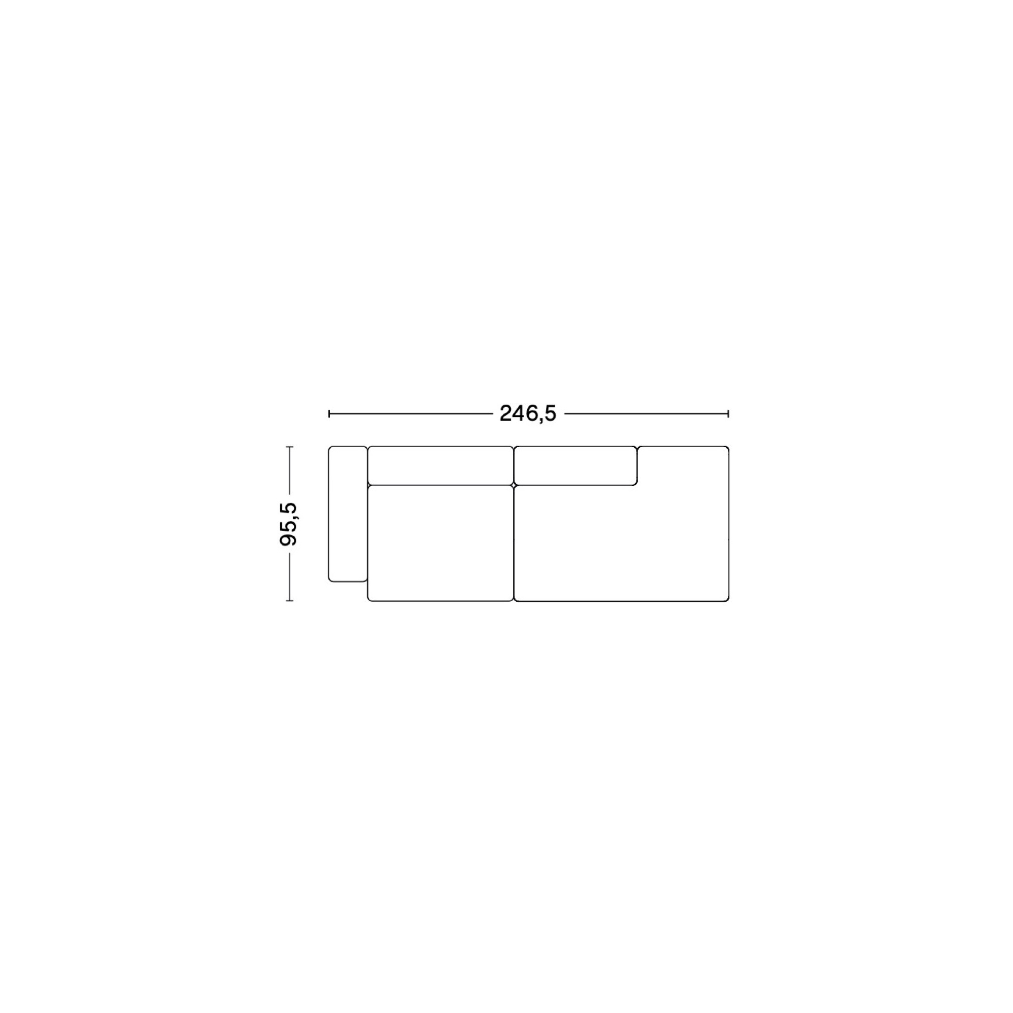 2,5 places – combinaison 2 (coin gauche) – Mags Low Armrest - HAY