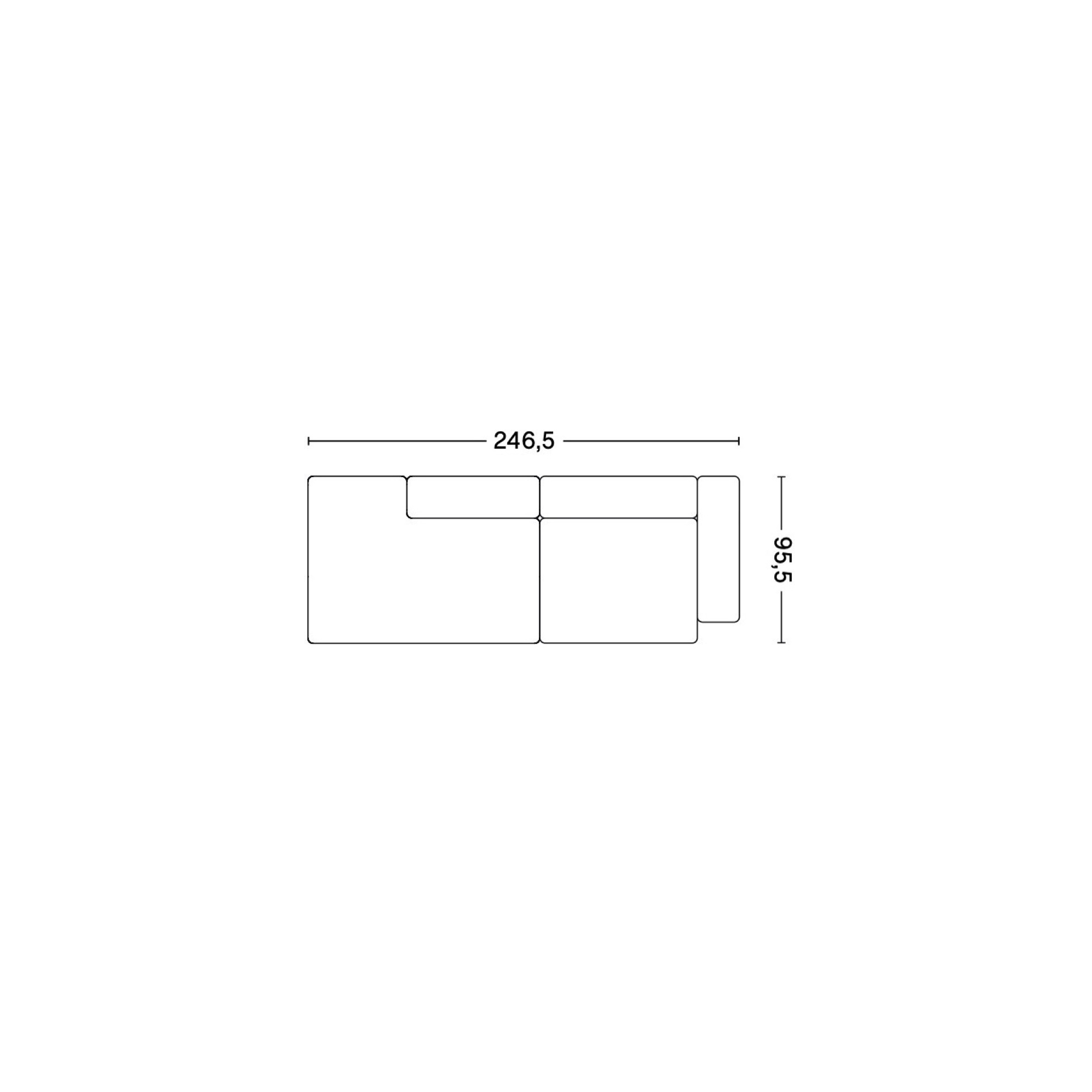 2,5 places – combinaison 2 (coin droit) – Mags Low Armrest - HAY