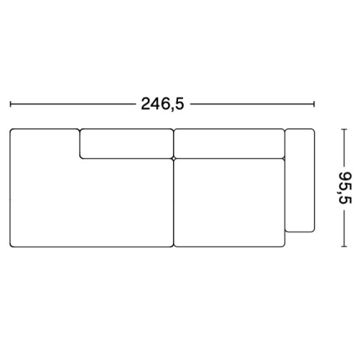 2,5 places – combinaison 2 (coin droit) – Mags Low Armrest - HAY