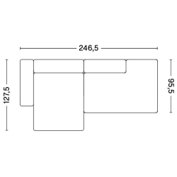 2,5 places – combinaison 3 (coin gauche) – Mags Low Armrest - HAY