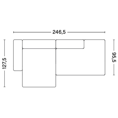 2,5-seater – combination 3 (left armrest) – Mags Low Armrest - HAY