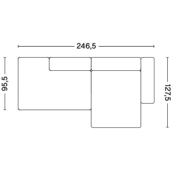 2,5-seater – combination 3 (right armrest) – Mags Low Armrest - HAY