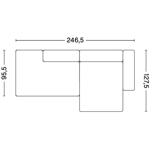 2,5 places – combinaison 3 (coin droit) – Mags Low Armrest - HAY