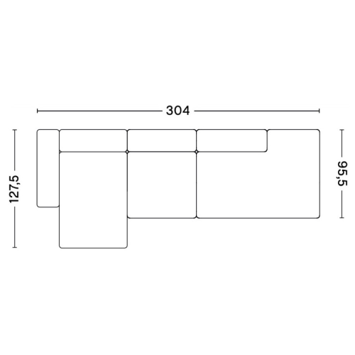 3 places – combinaison 3 (coin gauche) – Mags Low Armrest - HAY